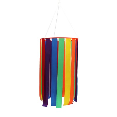 2018 custom made rainbow nylon striped hanging windsock