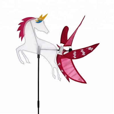 2018 newest polyester unicorn decoration toy windmill