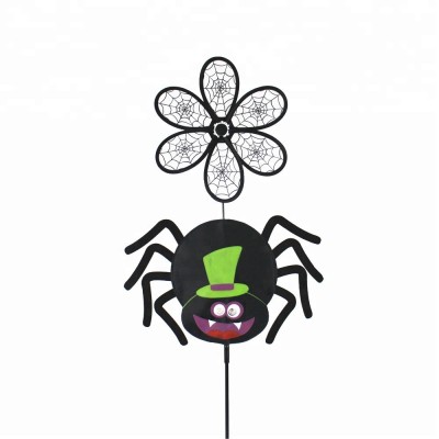 hight quality polyester spider halloween decorative led light windmill