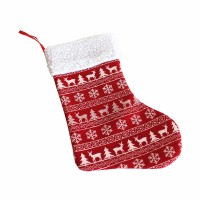 snowflake and deer non-woven small size christmas stocking decor