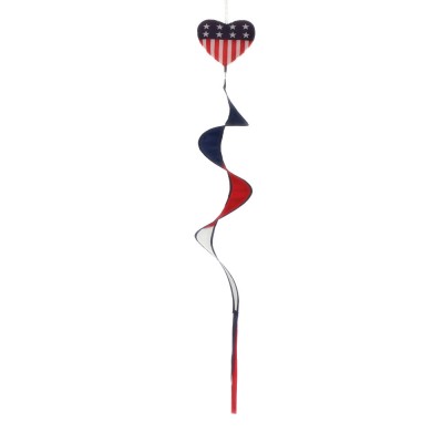 USA patriotic heart design hanging decor wind twirler