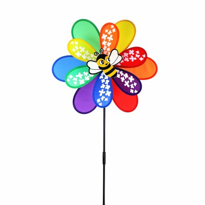 2020 newest factory wholesale polyester double layer spring garden windmill with screen printing